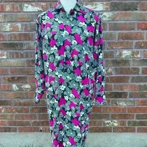 Vintage 90s Liz Claiborne Dress Purple Floral Pattern 6P
